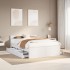 Cama con cabecero sin colchón madera maciza blanca 160x200