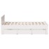 Cama con cabecero sin colchón madera maciza blanca 160x200