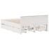 Cama con cabecero sin colchón madera maciza blanca 160x200