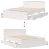 Cama con cabecero sin colchón madera maciza blanca 160x200