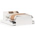 Cama con cabecero sin colchón madera maciza blanca 135x190