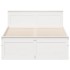 Cama con cabecero sin colchón madera maciza blanca 135x190