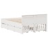 Cama con cabecero sin colchón madera maciza blanca 135x190