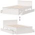 Cama con cabecero sin colchón madera maciza blanca 135x190