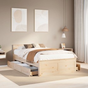 Cama con cabecero sin colchón madera maciza de pino 120x190
