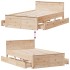 Cama con cabecero sin colchón madera maciza de pino 120x190