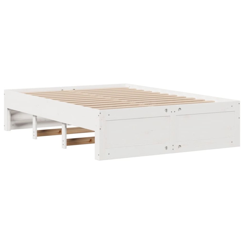Estructura de cama sin colchón madera de pino blanca 140x200