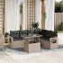 Set de sofás de jardín 7 pzas con cojines ratán PE gris