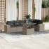 Set de sofás de jardín 7 pzas con cojines ratán PE gris