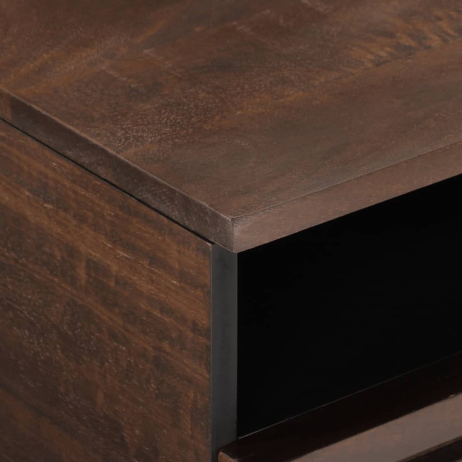 Mesa de centro madera maciza mango marrón 80x55x40