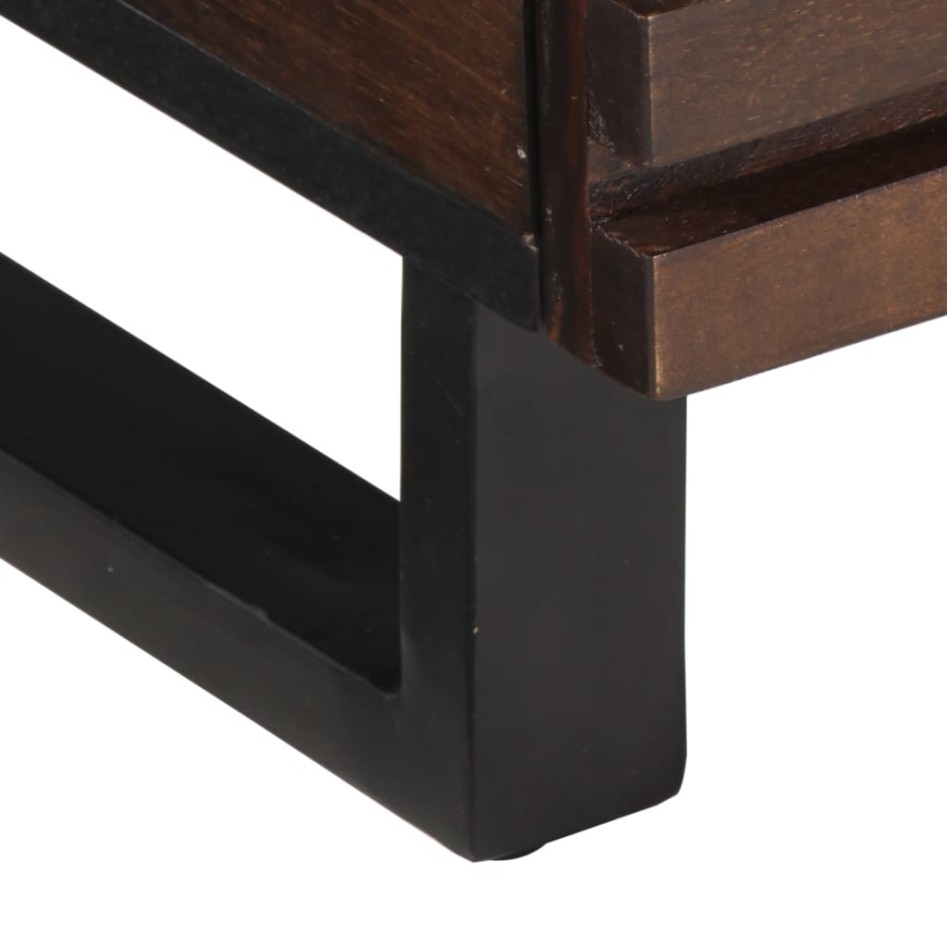 Mesa de centro madera maciza mango marrón 80x55x40