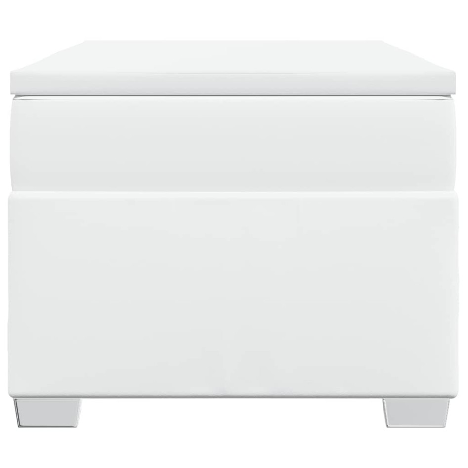 Cama box spring con colchón cuero sintético blanco 90x190