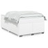 Cama box spring con colchón cuero sintético blanco 120x190