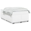Cama box spring con colchón cuero sintético blanco 120x190 cm