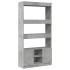 Aparador alto madera de ingeniería gris hormigón 92x33x180