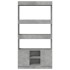 Aparador alto madera de ingeniería gris hormigón 92x33x180