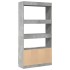 Aparador alto madera de ingeniería gris hormigón 92x33x180
