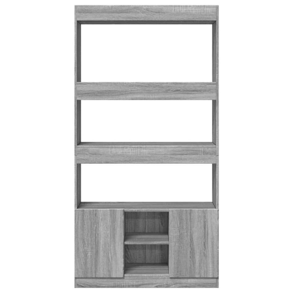 Aparador alto madera de ingeniería gris Sonoma 92x33x180