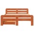 Cama sin colchón madera maciza de pino marrón cera 120x200