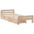Estructura de cama sin colchón madera maciza pino 75x190