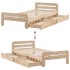 Estructura de cama sin colchón madera maciza pino 75x190