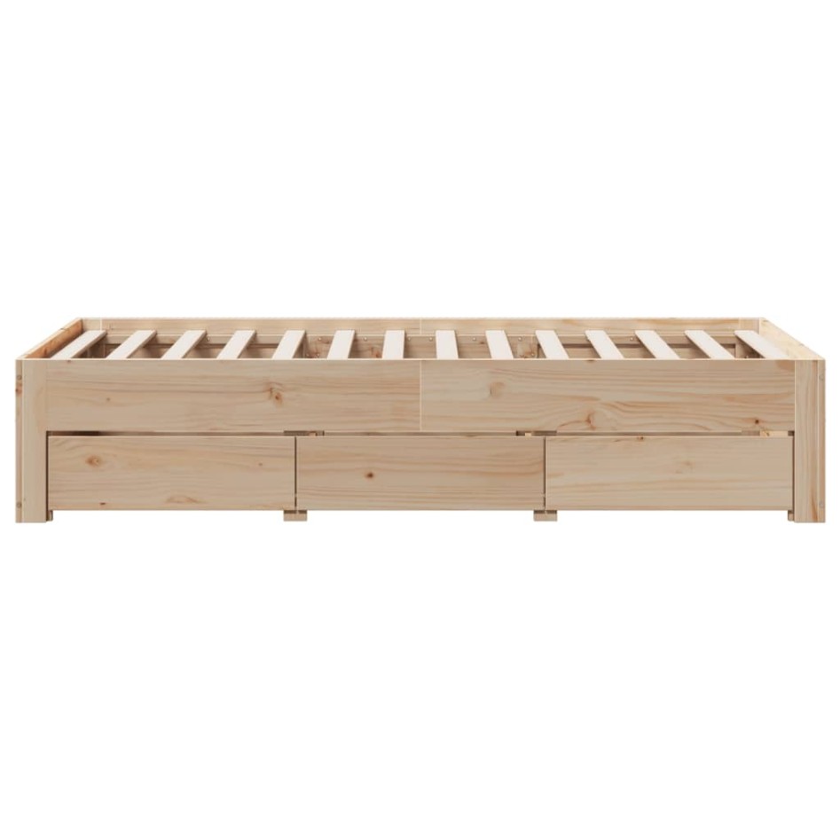 Cama sin colchón con cajones madera maciza de pino 90x200