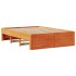 Cama sin colchón con cajones madera de pino marrón 140x190