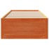 Cama sin colchón con cajones madera de pino marrón 75x190