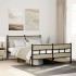Estructura de cama sin colchón metal roble Sonoma 150x200