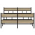 Estructura de cama sin colchón metal roble Sonoma 150x200