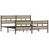 Estructura de cama sin colchón metal roble Sonoma 180x200