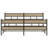 Estructura de cama sin colchón metal roble Sonoma 180x200