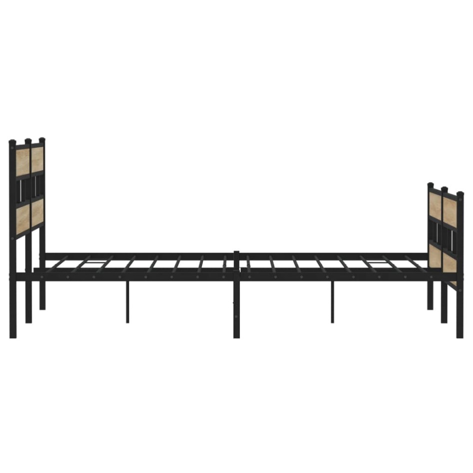 Estructura de cama sin colchón metal roble Sonoma 180x200