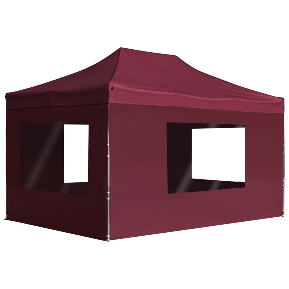 Carpa plegable profesional y paredes aluminio rojo tinto
