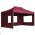 Carpa plegable profesional y paredes aluminio rojo tinto