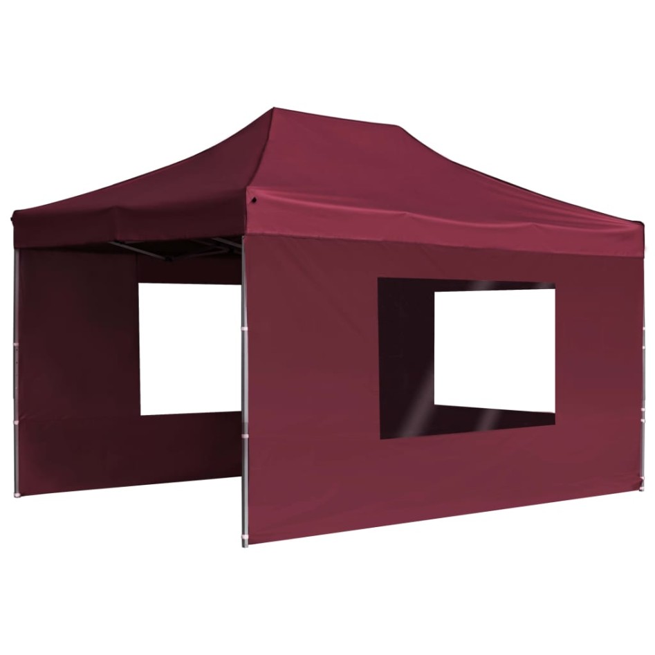 Carpa plegable profesional y paredes aluminio rojo tinto
