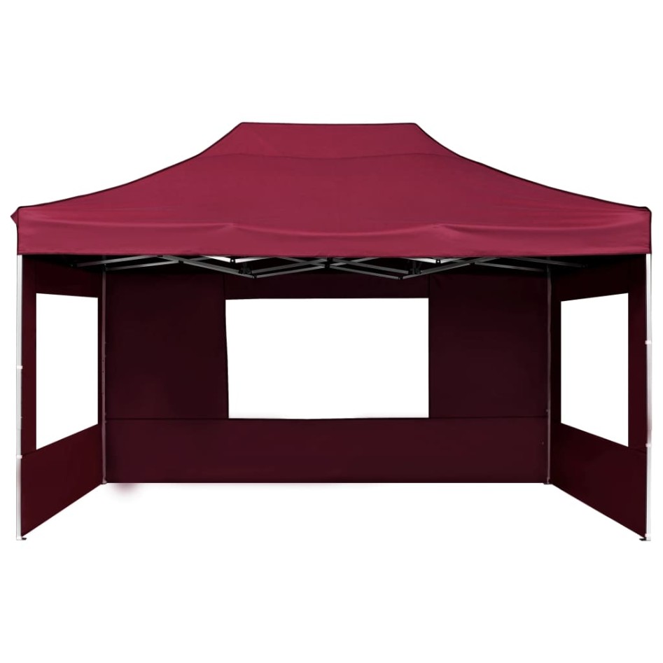 Carpa plegable profesional y paredes aluminio rojo tinto