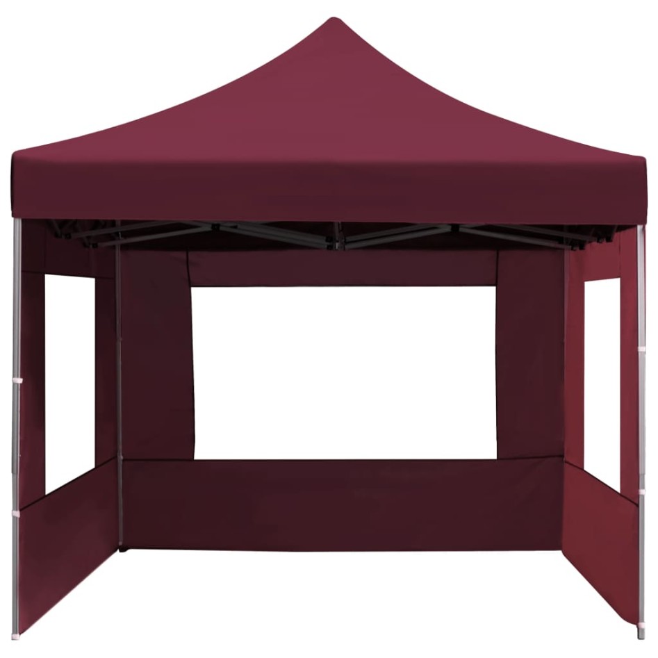 Carpa plegable profesional y paredes aluminio rojo tinto