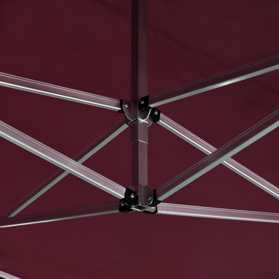 Carpa plegable profesional y paredes aluminio rojo tinto
