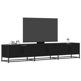 Mueble para TV madera de ingeniería negro 210x35x41