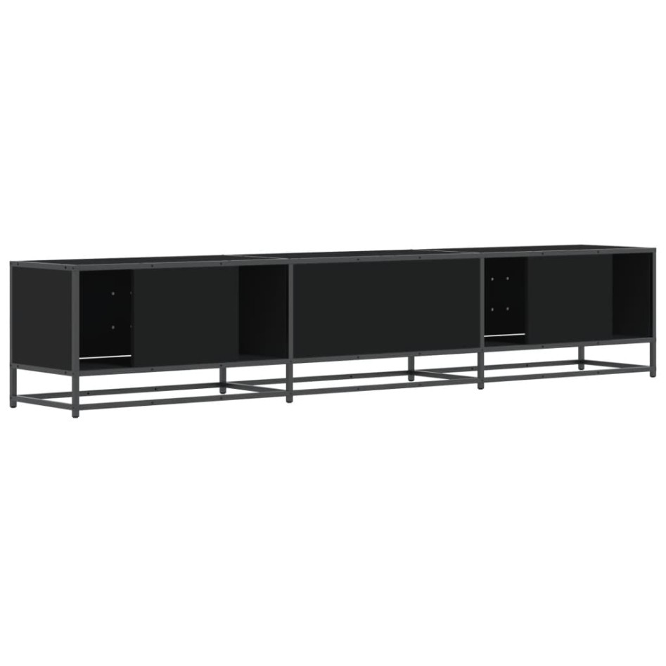 Mueble para TV madera de ingeniería negro 210x35x41