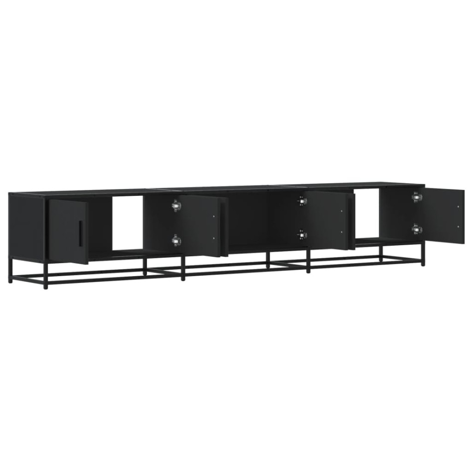 Mueble para TV madera de ingeniería negro 210x35x41