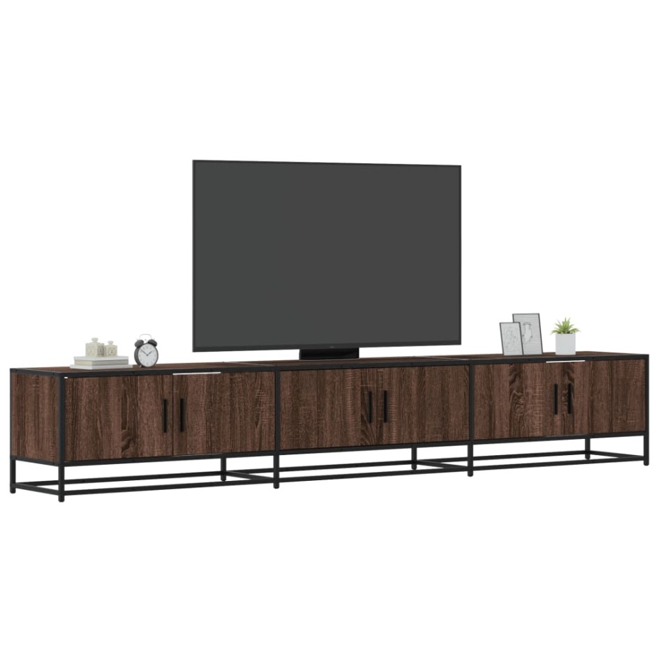 Mueble para TV madera de ingeniería marrón roble 240x35x41