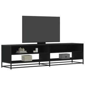 Mueble de TV madera de ingeniería negro 180,5x40x46