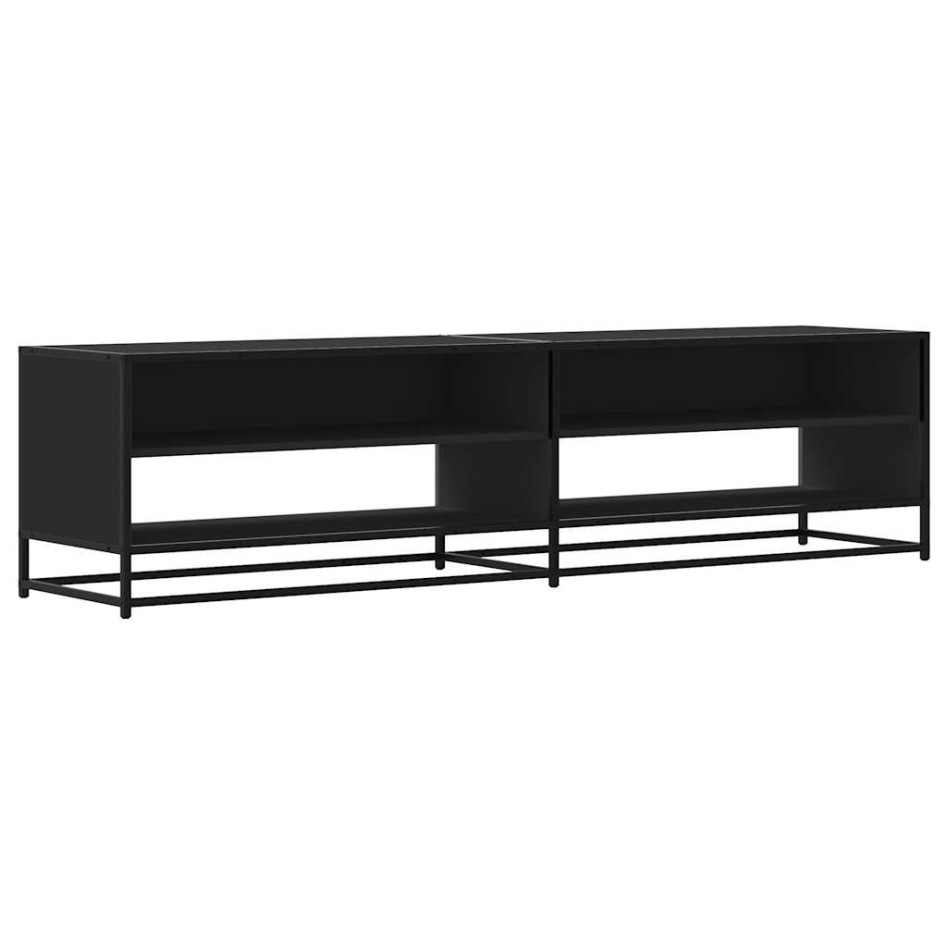 Mueble de TV madera de ingeniería negro 180,5x40x46