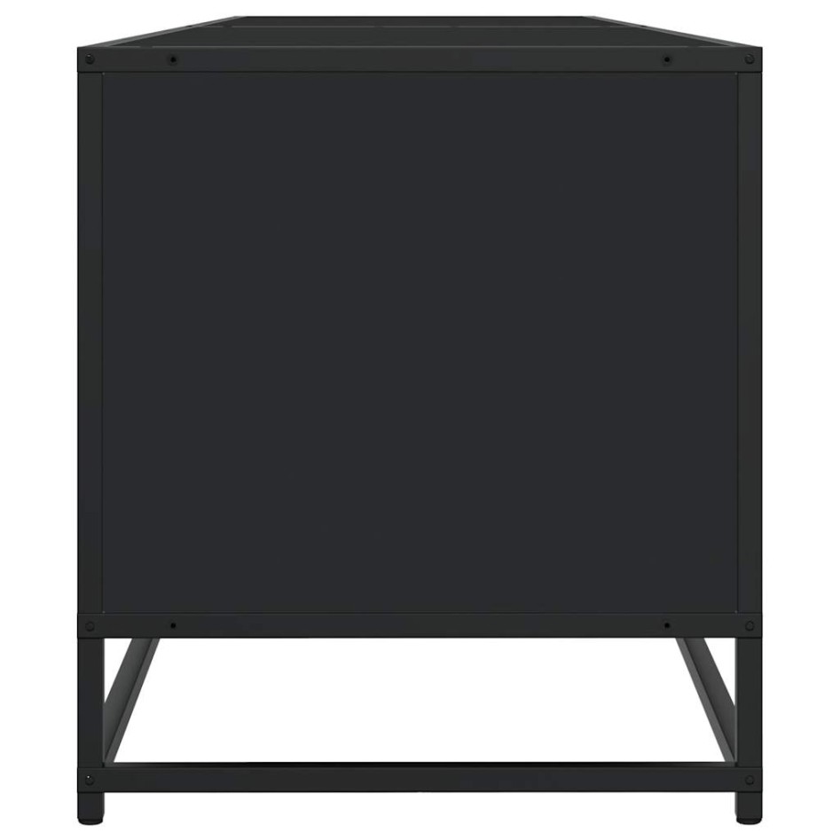 Mueble de TV madera de ingeniería negro 180,5x40x46
