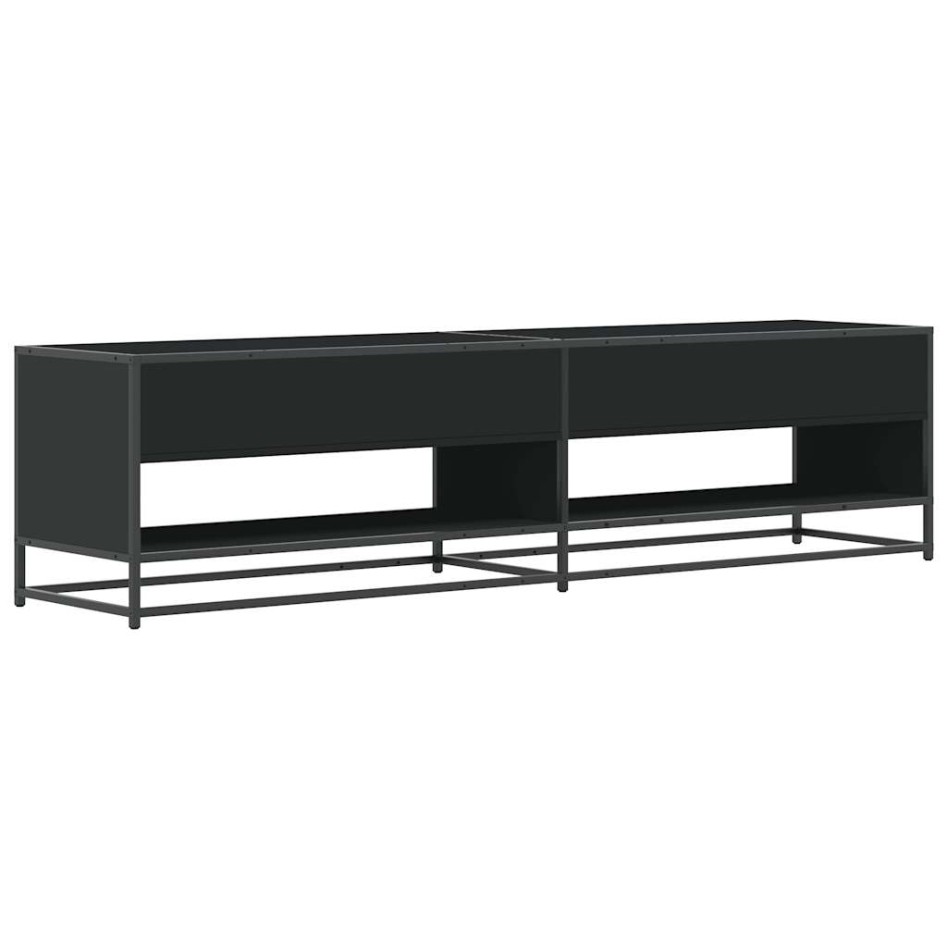 Mueble de TV madera de ingeniería negro 180,5x40x46