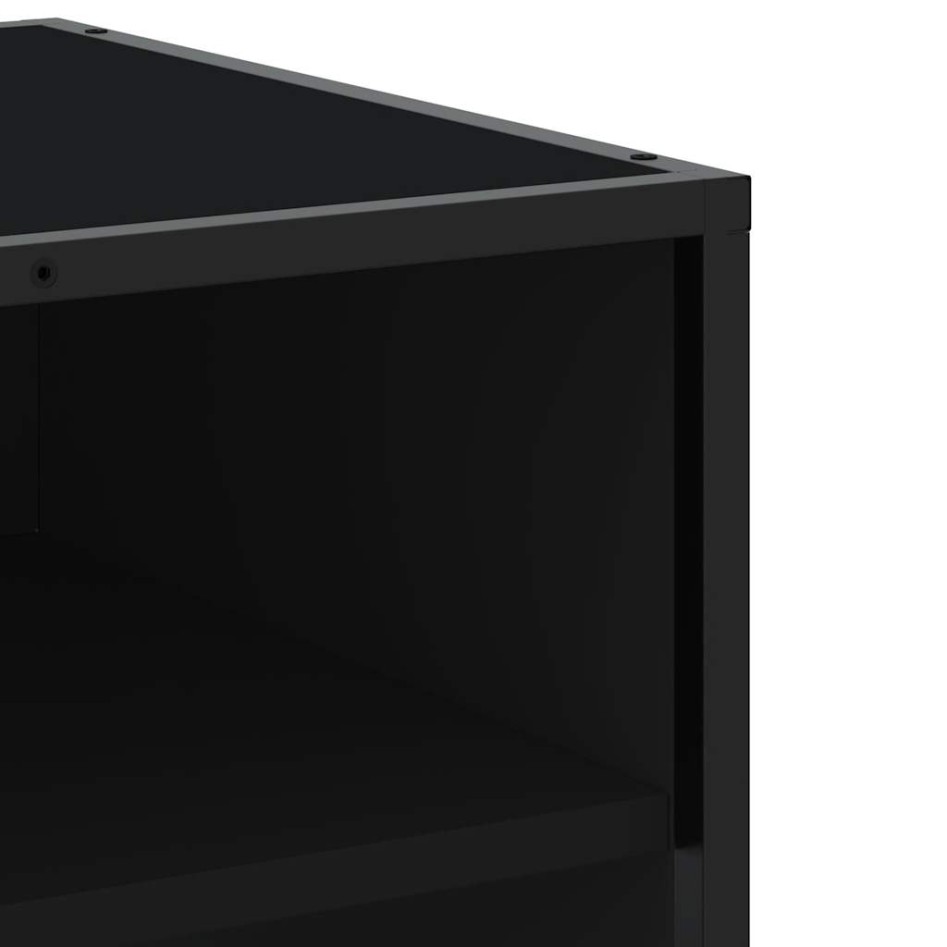 Mueble de TV madera de ingeniería negro 180,5x40x46