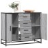 Aparador de madera de ingeniería gris Sonoma 92x35x76