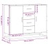Aparador de madera de ingeniería gris Sonoma 92x35x76